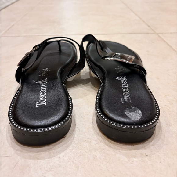 Like NEW worn 1x Toscanella Dainty Handmade in Italy Black Womens Sandals Sz 8.5 - Picture 4 of 9